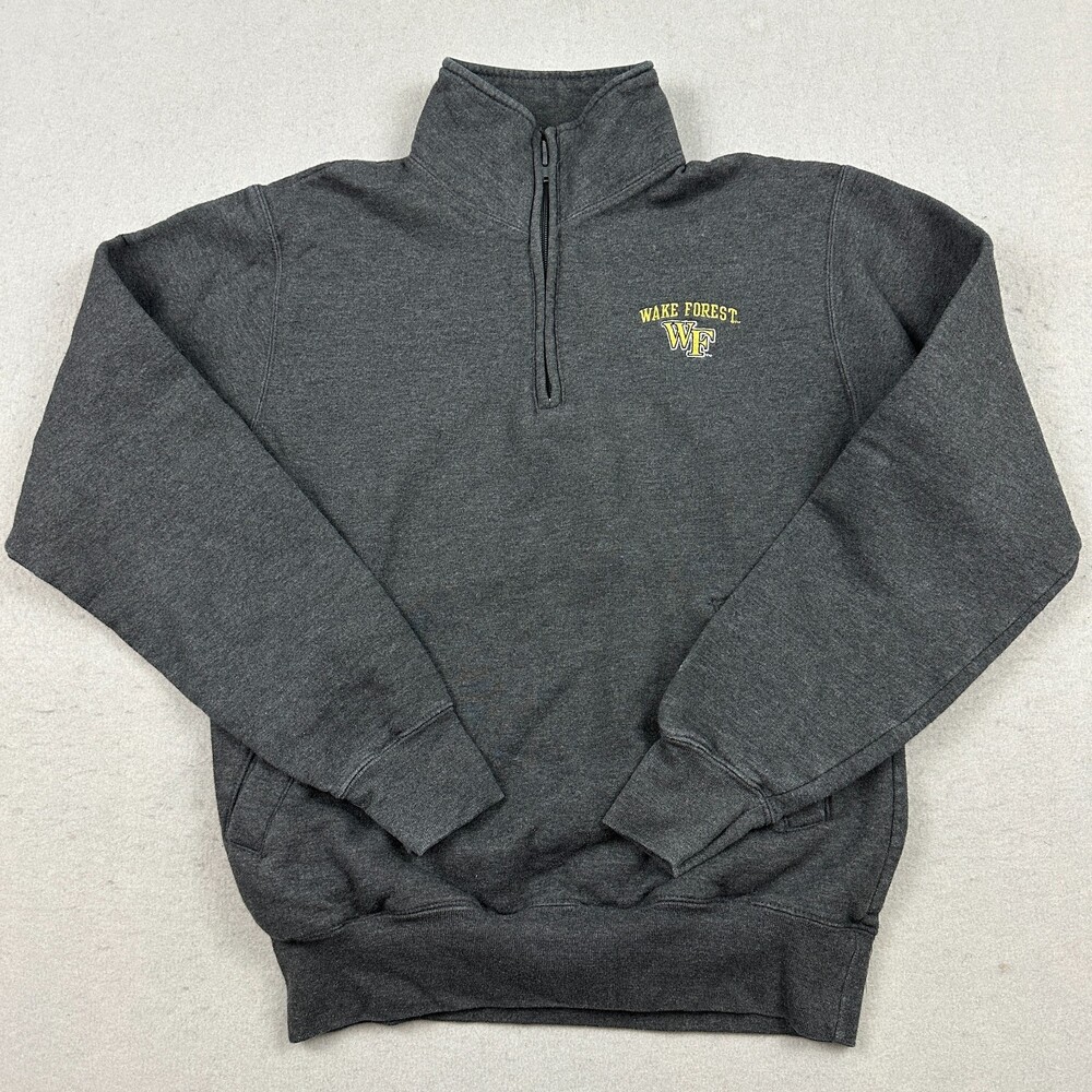 Wake Forest Demon Deacons Sweatshirt Men Small Gray Champion 1/4 Zip NCAA S